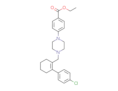 Molecular Structure of 1065604-64-9 (ethyl 4-(4-((2-(4-chlorophenyl)cyclohex-1-enyl)methyl)piperazin-1-yl)benzoate)