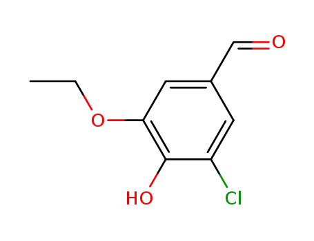 Molecular Structure of 70842-33-0 (3-CHLORO-5-ETHOXY-4-HYDROXYBENZALDEHYDE)