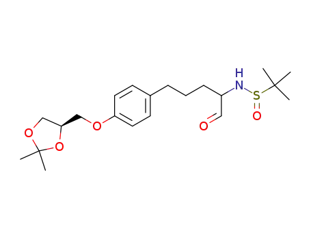 2-methylpropane-2-sulfinic acid {4-[4-((R)-2,2-dimethyl-[1,3]dioxolan-4-ylmethoxy)-phenyl]-1-formylbutyl}amide