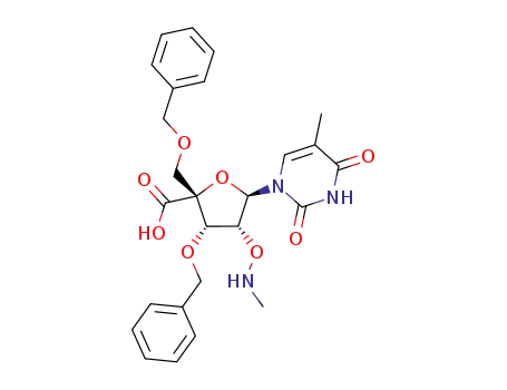 3',5'-di-O-benzyl-4'-carboxy-2'-O-(N-methylamino)-5-methyluridine