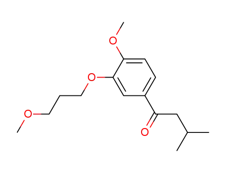 Molecular Structure of 919995-27-0 (1-(4-methoxy-3-(3-methoxypropoxy)phenyl)-3-methylbutan-1-one)