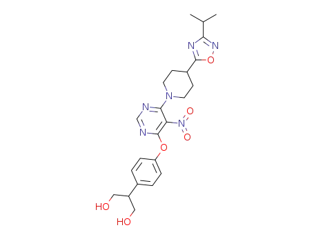 2-(4-(6-(4-(3-isopropyl-1,2,4-oxadiazol-5-yl)piperidin-1-yl)-5-nitropyrimidin-4-yloxy)phenyl)propane-1,3-diol