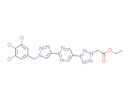 ethyl (5-{2-[1-(3,4,5-trichlorobenzyl)-1H-1,2,3-triazol-4-yl]pyrimidin-5-yl}-2H-tetrazol-2-yl)acetate