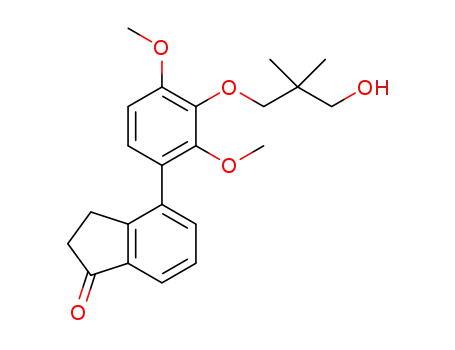 Molecular Structure of 1345880-11-6 (4-[3-(3-hydroxy-2,2-dimethylpropoxy)-2,4-dimethoxyphenyl]-2,3-dihydro-1H-inden-1-one)