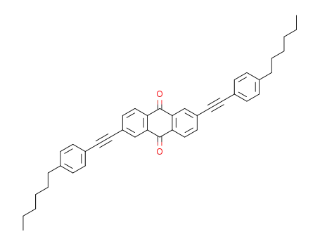 Molecular Structure of 1284214-22-7 (2,6-bis((4-hexylphenyl)ethynyl)anthracene-9,10-dione)