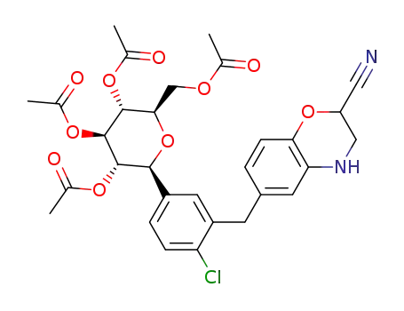 acetic acid (2R,3R,4R,5S,6S)-3,4,5-triacetoxy-6-[4-chloro-3-(2-cyano-3,4-dihydro-2H-benzo[1,4]oxazin-6-ylmethyl)-phenyl]-tetrahydro-pyran-2-ylmethyl ester