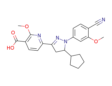 6-[1-(4-cyano-3-methoxy-phenyl)-5-cyclopentyl-4,5-dihydro-1H-pyrazol-3-yl]-2-methoxy-nicotinic acid