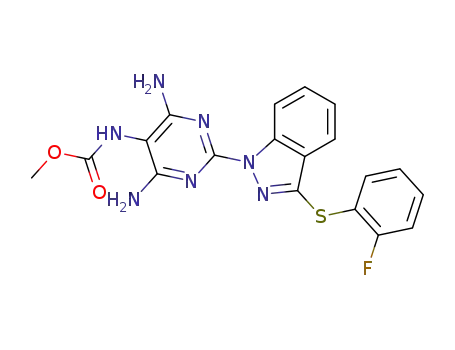 methyl (4,6-diamino-2-{3-[(2-fluorophenyl)sulphanyl]-1H-indazol-1-yl}pyrimidin-5-yl)carbamate