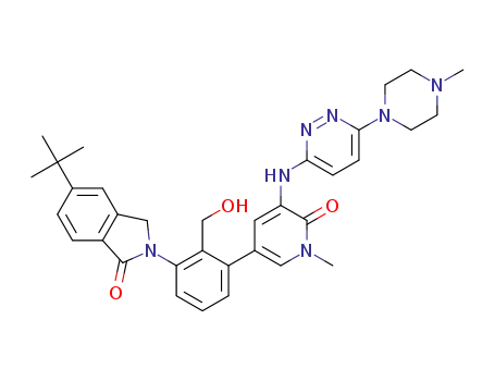 5-tert-butyl-2-(2-(hydroxymethyl)-3-(1-methyl-5-(6-(4-methylpiperazin-1-yl)pyridazin-3-ylamino)-6-oxo-1,6-dihydropyridin-3-yl)phenyl)isoindolin-1-one