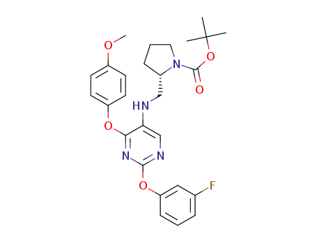 2-(S)-{[2-(3-fluoro-phenoxy)-4-(4-methoxy-phenoxy)-pyrimidin-5-ylamino]-methyl}-pyrrolidine-1-carboxylic acid tert-butyl ester