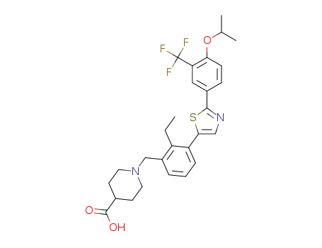 1-[(2-ethyl-3-{2-[4-[(1-methylethyl)oxy]-3-(trifluoromethyl)phenyl]-1,3-thiazol-5-yl}phenyl)methyl]-4-piperidinecarboxylic acid