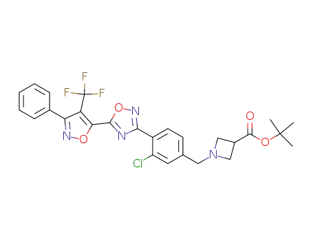 tert-butyl 1-(3-chloro-4-(5-(3-phenyl-4-(trifluoromethyl)isoxazol-5-yl)-1,2,4-oxadiazol-3-yl)benzyl)azetidine-3-carboxylate