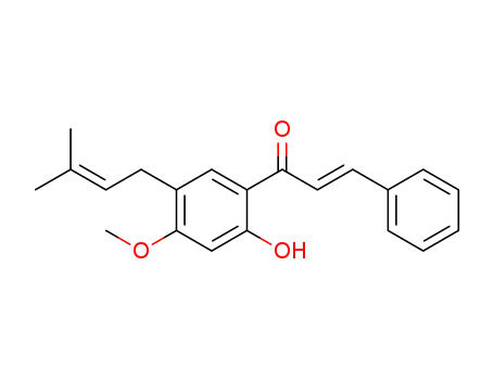 2-Propen-1-one,
1-[2-hydroxy-4-methoxy-5-(3-methyl-2-butenyl)phenyl]-3-phenyl-, (E)-