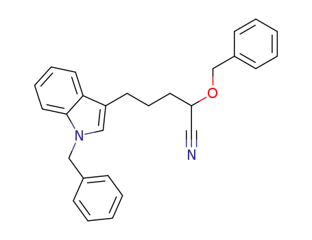 Molecular Structure of 1254982-27-8 (5-(1-benzyl-1H-indol-3-yl)-2-(benzyloxy)pentanenitrile)