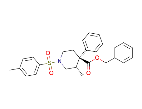 Molecular Structure of 83898-25-3 (benzyl 3-methyl-4-phenyl-1-(p-tolylsulphonyl)piperidine-4-carboxylate)