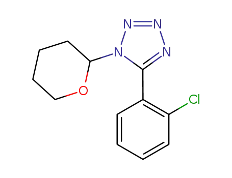 Molecular Structure of 676130-01-1 (1H-Tetrazole, 5-(2-chlorophenyl)-1-(tetrahydro-2H-pyran-2-yl)-)