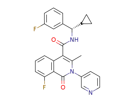 8-fluoro-3-methyl-1-oxo-2-pyridin-3-yl-1,2-dihydro-isoquinoline-4-carboxylic acid [(S)-cyclopropyl-(3-fluoro-phenyl)-methyl]-amide