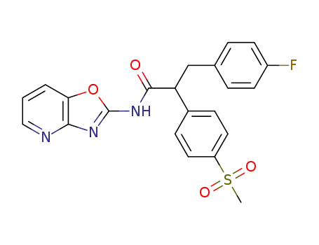 3-(4-Fluoro-phenyl)-2-(4-methanesulfonyl-phenyl)-N-oxazolo[4,5-b]pyridin-2-yl-propionamide