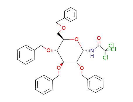 Molecular Structure of 99701-64-1 (N-((2S,3R,4S,5R,6R)-3,4,5-tris(benzyloxy)-6-((benzyloxy)-methyl)-tetrahydro-2H-pyran-2-yl)-2,2,2-trichloroacetamide)
