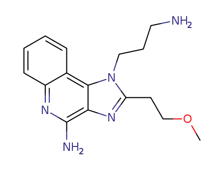 Molecular Structure of 570411-05-1 (1H-Imidazo[4,5-c]quinoline-1-propanamine,
4-amino-2-(2-methoxyethyl)-)
