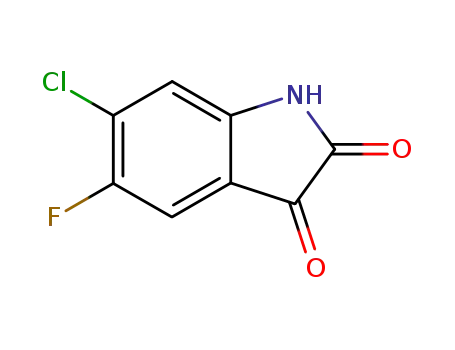 Molecular Structure of 96202-57-2 (5-FLUORO-6-CHLORO ISATIN)