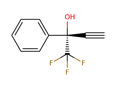 Molecular Structure of 88445-11-8 (Benzenemethanol, a-ethynyl-a-(trifluoromethyl)-, (S)-)