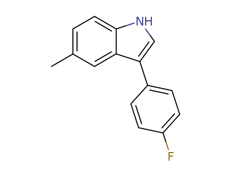 Molecular Structure of 141306-09-4 (1H-Indole, 3-(4-fluorophenyl)-5-methyl-)