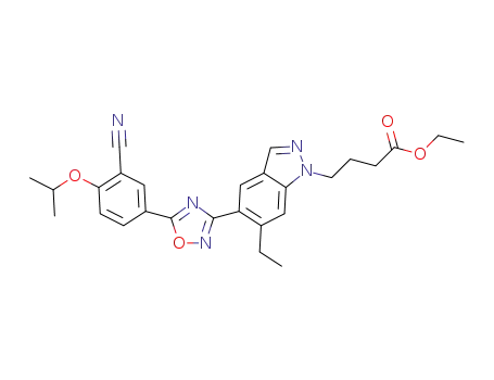 ethyl 4-[5-(5-{3-cyano-4-[(1-methylethyl)oxy]phenyl}-1,2,4-oxadiazol-3-yl)-6-ethyl-1H-indazol-1-yl]butanoate