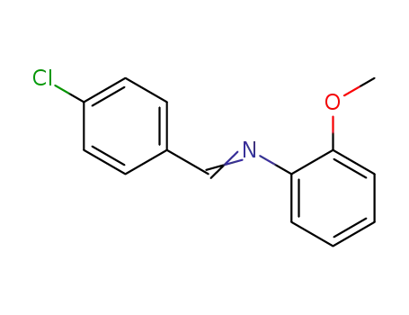 Molecular Structure of 63462-36-2 (Benzenamine, N-[(4-chlorophenyl)methylene]-2-methoxy-)