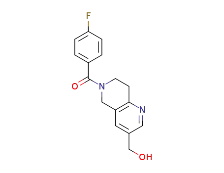 Molecular Structure of 1384873-55-5 ((4-fluorophenyl)(3-(hydroxymethyl)-7,8-dihydro-1,6-naphthyridin-6(5H)-yl)methanone)