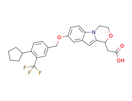2-(8-(4-cyclopentyl-3-(trifluoromethyl)benzyloxy)-3,4-dihydro-1H-[1,4]oxazino[4,3-a]indol-1-yl)acetic acid