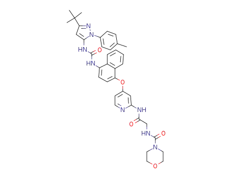 N-(2-(4-(4-(3-(3-tert-butyl-1-p-tolyl-1H-pyrazol-5-yl)ureido)naphthalen-1-yloxy)pyridin-2-ylamino)-2-oxoethyl)morpholine-4-carboxamide