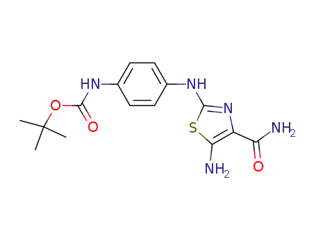 Molecular Structure of 1228281-43-3 (tert-butyl-4-(5-amino-4-carbamoylthiazol-2-ylamino)phenylcarbamate)