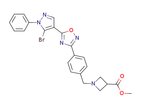 methyl 1-(4-(5-(5-bromo-1-phenyl-1H-pyrazol-4-yl)-1,2,4-oxadiazol-3-yl)benzyl)azetidine-3-carboxylate