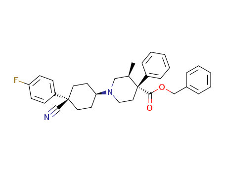 4-Piperidinecarboxylicacid, 1-[4-cyano-4-(4-fluorophenyl)cyclohexyl]-3-methyl-4-phenyl-, phenylmethylester