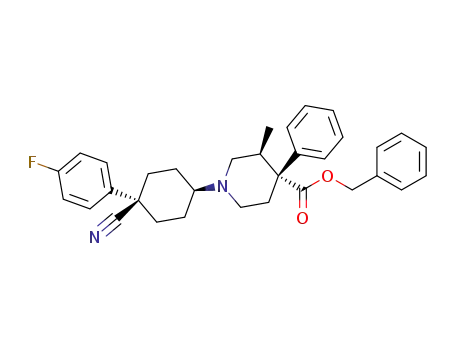 Benzyl 1-[4-cyano-4-(4-fluorophenyl)cyclohexyl]-3-methyl-4-phenylpiperidine-4-carboxylate