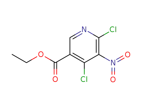 Molecular Structure of 154012-15-4 (4,6-Dichloro-5-nitronicotinic acid ethyl ester)