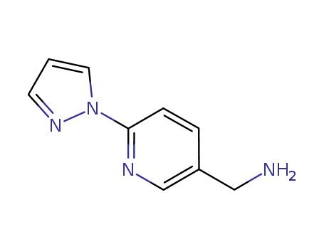 Molecular Structure of 956191-88-1 ([6-(1H-PYRAZOL-1-YL)PYRIDIN-3-YL]METHYLAMINE)