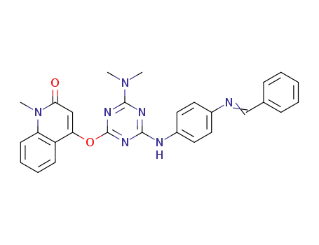 4-{4-[4-(benzylideneamino)phenylamino]-6-dimethylamino-[1,3,5]triazin-2-yloxy}-1-methyl-1H-quinolin-2-one