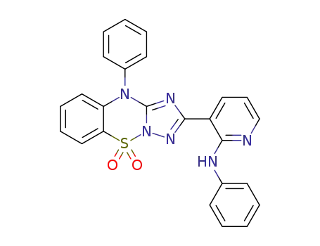 Molecular Structure of 1350515-76-2 (2-(2-anilino-3-pyridyl)-10-phenyl-5,10-dihydro-5λ6-benzo[e][1,2,4]triazolo[1,5-b][1,2,4]thiadiazine-5,5-dione)