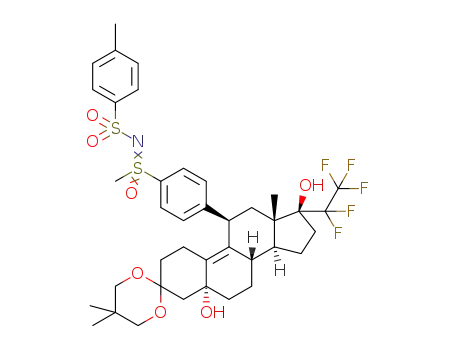 N-[{4-[(5R,8S,11R,13S,14S,17S)-5,17-dihydroxy-5',5',13-trimethyl-17-(pentafluoroethyl)-1,2,4,5,6,7,8,11,12,13,14,15,16,17-tetradecahydrospiro[cyclopenta[a]phenanthrene-3,2'-[1,3]dioxan]-11-yl]phenyl}(methyl)oxido-λ<sup>6</sup>-sulfanylidene]-4-methylbenzenesulfonamide