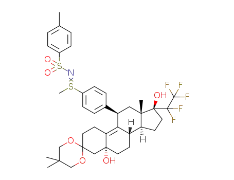 N-[{4-[(5R,8S,11R,13S,14S,17S)-5,17-dihydroxy-5',5',13-trimethyl-17-(pentafluoroethyl)-1,2,4,5,6,7,8,11,12,13,14,15,16,17-tetradecahydrospiro[cyclopenta[a]phenanthrene-3,2'-[1,3]dioxan]-11-yl]phenyl}(methyl)- λ<sup>4</sup>-sulfanylidene]-4-methylbenzenesulfonamide