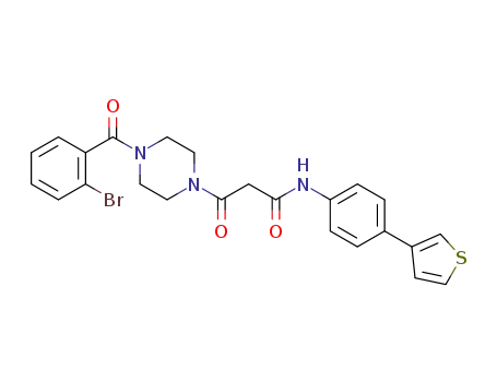 3-[4-(2-bromo-benzoyl)-piperazin-1-yl]-3-oxo-N-(4-thiophen-3-yl-phenyl)-propionamide