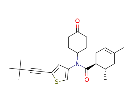 (1S,6S)-4,6-dimethylcyclohex-3-enecarboxylic acid [5-(3,3-dimethylbut-1-ynyl)thiophen-3-yl]-(4-oxocyclohexyl)amide