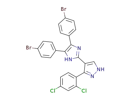 Molecular Structure of 1313912-55-8 (4-[4,5-bis(4-bromophenyl)-1H-imidazol-2-yl]-3-(2,4-dichlorophenyl)-1H-pyrazole)