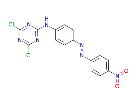 Molecular Structure of 5664-79-9 (1,3,5-Triazin-2-amine, 4,6-dichloro-N-[4-[(4-nitrophenyl)azo]phenyl]-)