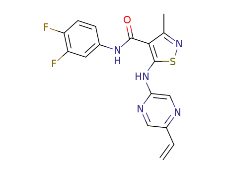 N-(3,4-difluorophenyl)-3-methyl-5-[(5-vinylpyrazin-2-yl)amino]-1,2-thiazole-4-carboxamide
