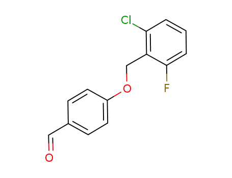 Molecular Structure of 172932-10-4 (4-(2-CHLORO-6-FLUOROBENZYLOXY)BENZALDEHYDE)