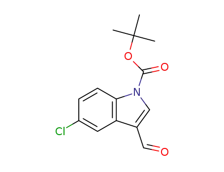 Molecular Structure of 314248-57-2 (TERT-BUTYL 5-CHLORO-3-FORMYL-1H-INDOLE-1-CARBOXYLATE)