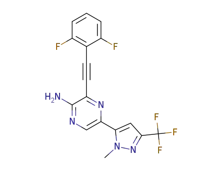 3-((2,6-difluorophenyl)ethynyl)-5-(1-methyl-3-(trifluoromethyl)-1H-pyrazol-5-yl)pyrazin-2-amine